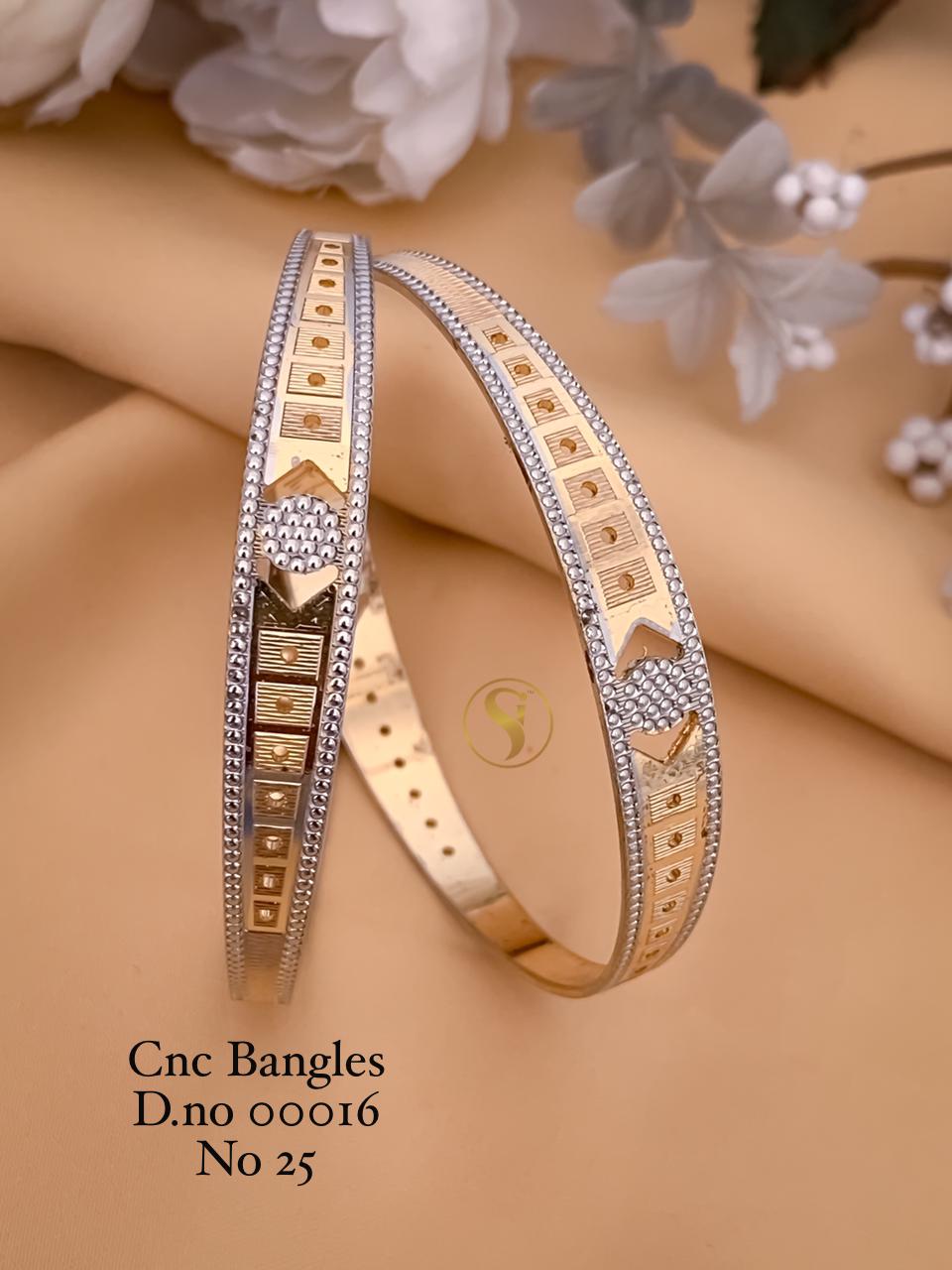 25 Cnc Gold Plated Bangles Wholesale Shop In Surat
